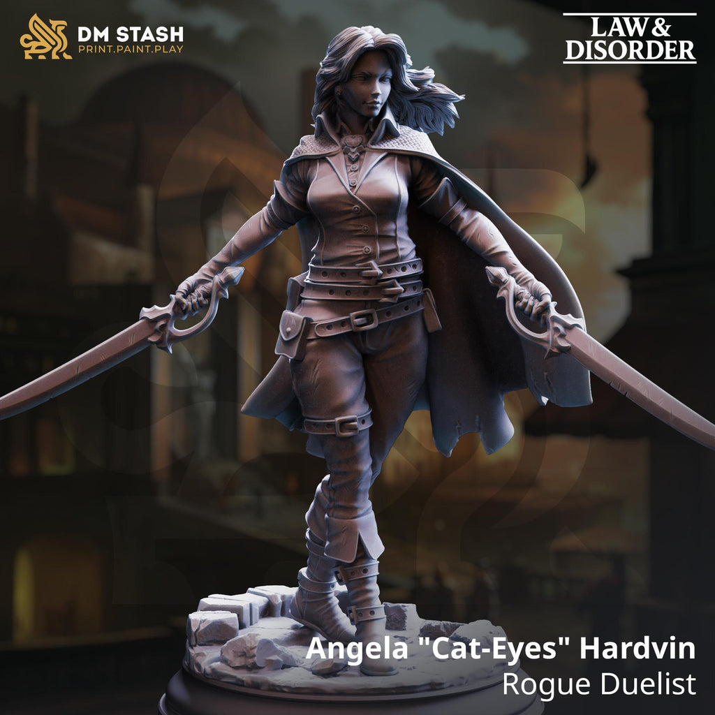 Angela Hardvin | Elf Human Rogue Duelist Fighter Ranger | 32mm / 28mm / 75mm | Ideal for Tabletop RPGs | Dungeons and Dragons - Dm Stash
