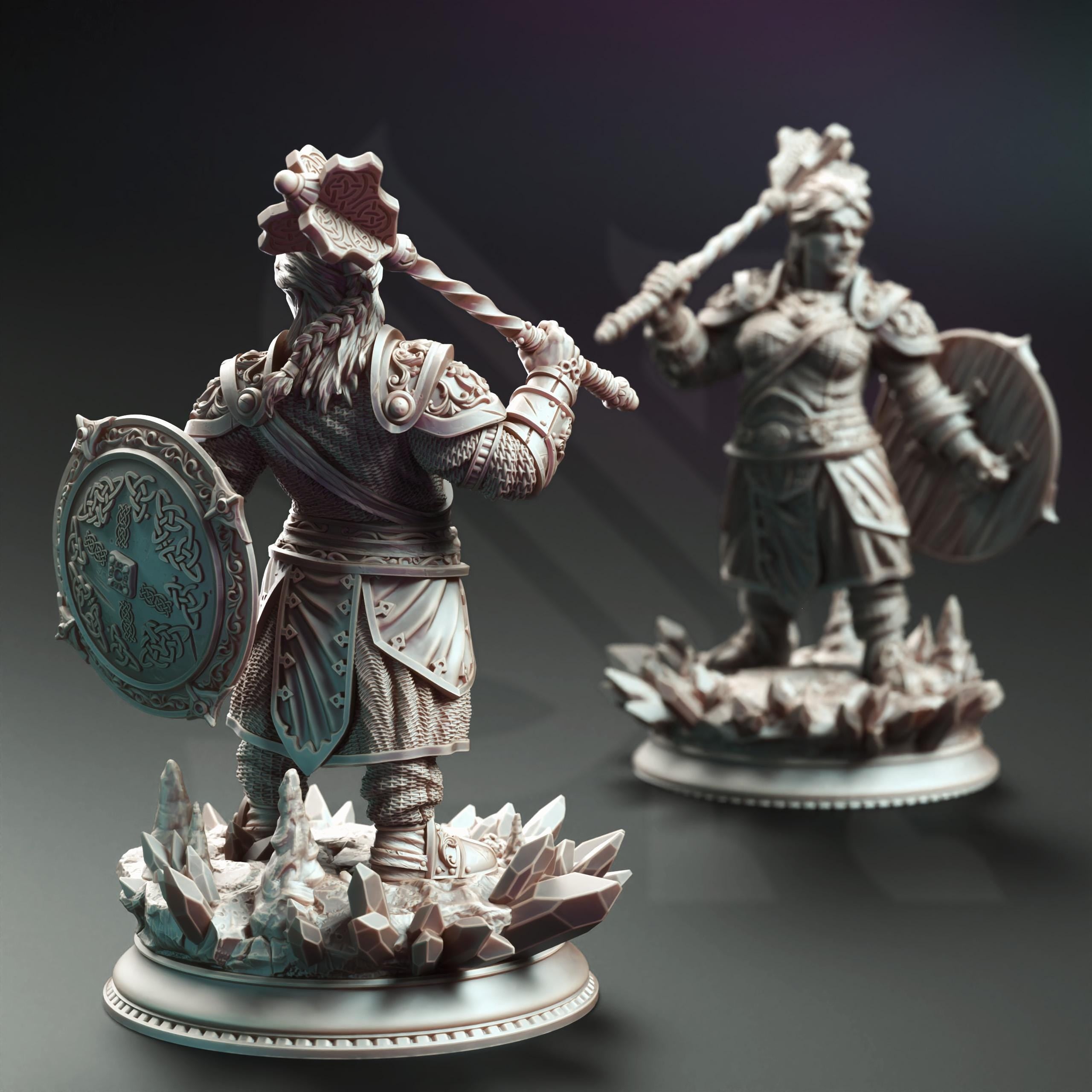 Kilda Cleric Of Battle | Dwarf Duergar Mage Paladin | 32mm / 28mm / 75mm | Ideal for Tabletop RPGs | Dungeons and Dragons - Dm Stash
