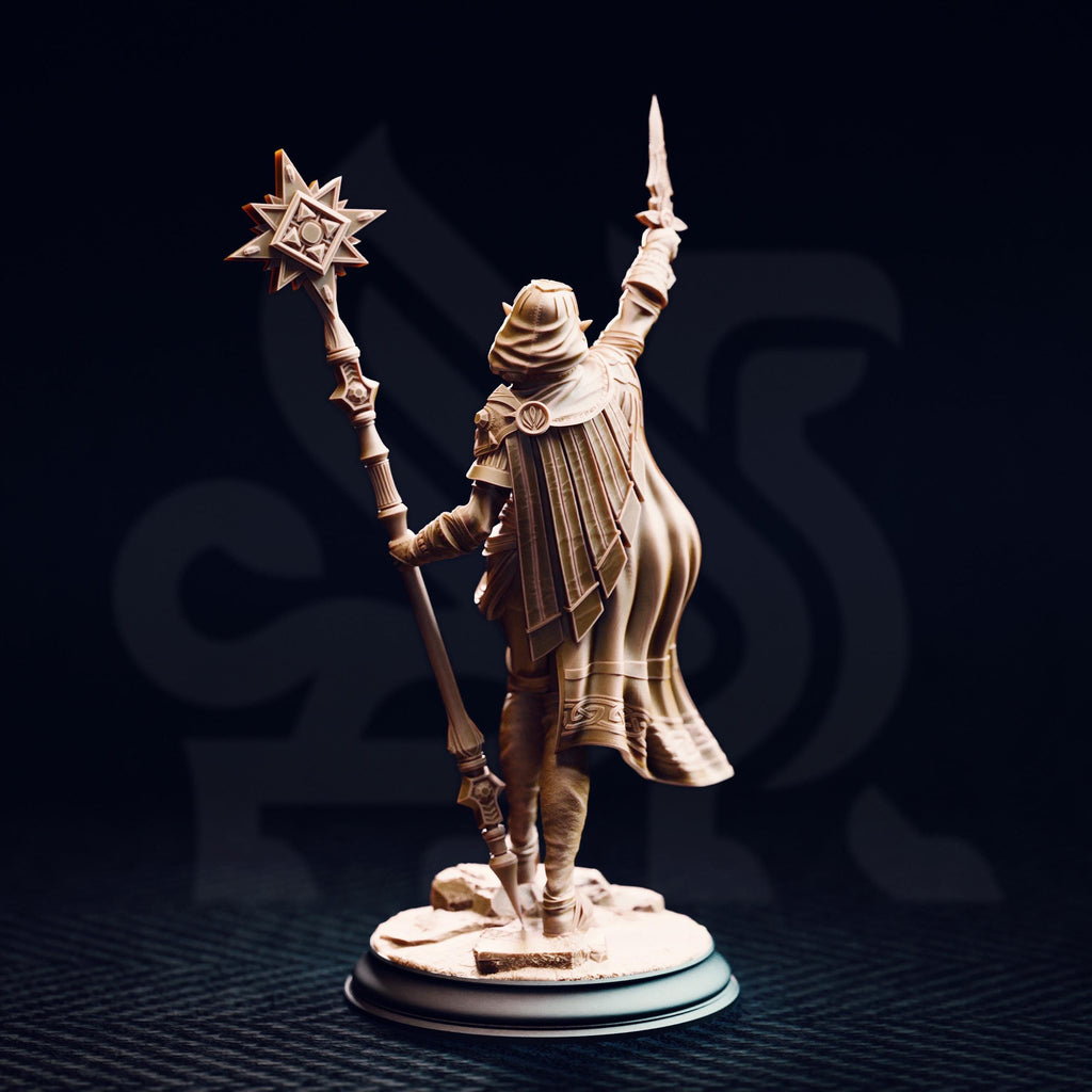 Illysia Of The Tower Dunes | Female Elf Mage Cleric Wizard | 32mm / 28mm / 75mm | Ideal for Tabletop RPGs | Dungeons and Dragons - Dm Stash