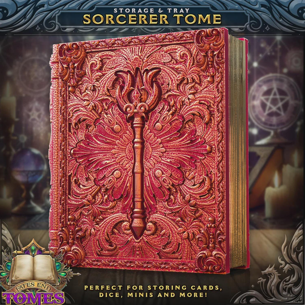 Sorcerer Dice Tower Book | Dungeons & Dragons Dice Storage Tome | RPG Dice Tray | Bardic Gift | TTRPG Accessory Organiser