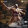 Elwahid Sword Of The Sands | Human Elf Fighter Paladin | 32mm / 28mm / 75mm | Ideal for Tabletop RPGs | Dungeons and Dragons - Dm Stash