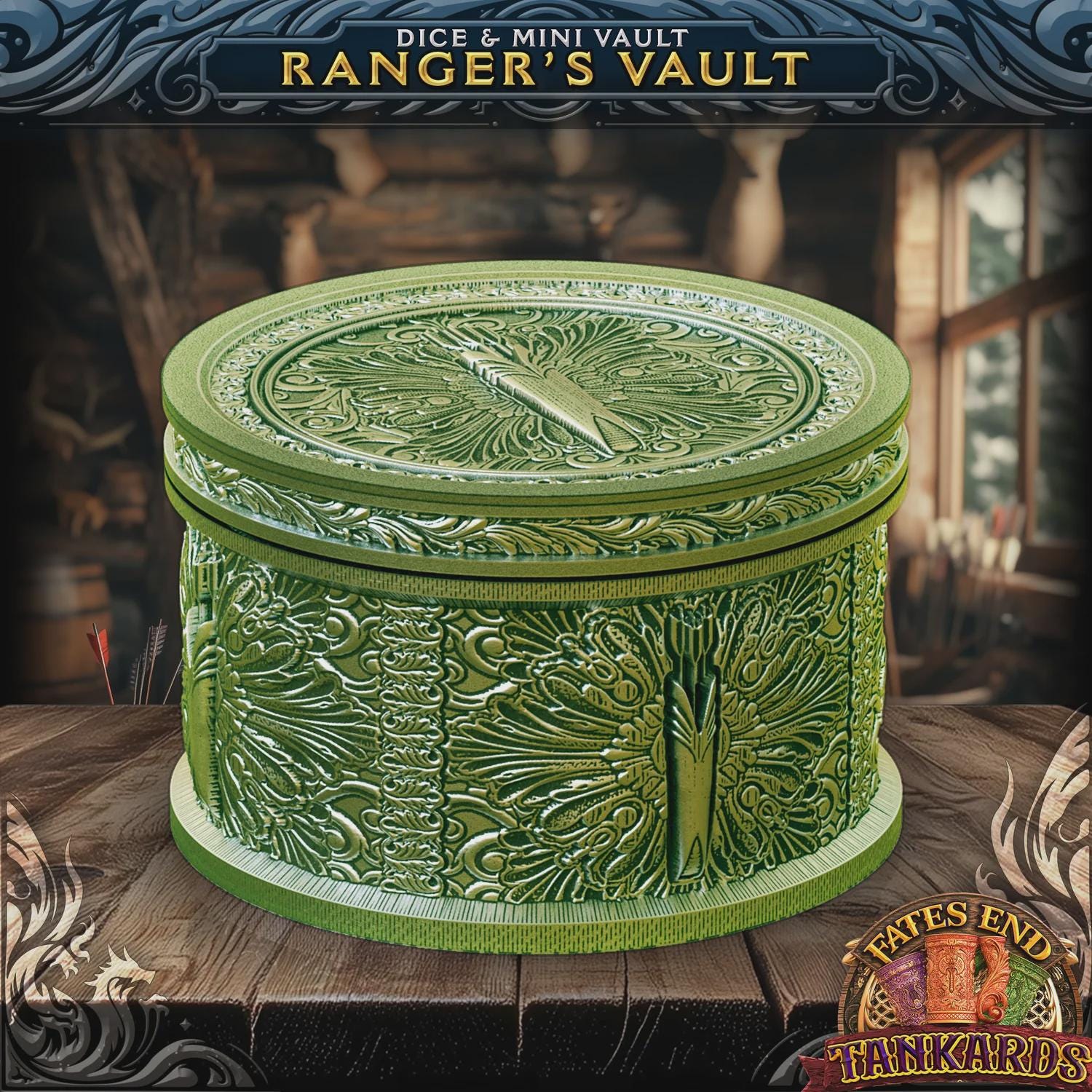 Ranger’s Vault Dice Storage | Secure Screw-Top Dice Box | DND Dice Holder | Fantasy Dice Vault for Tabletop RPG | Holds 1 Set