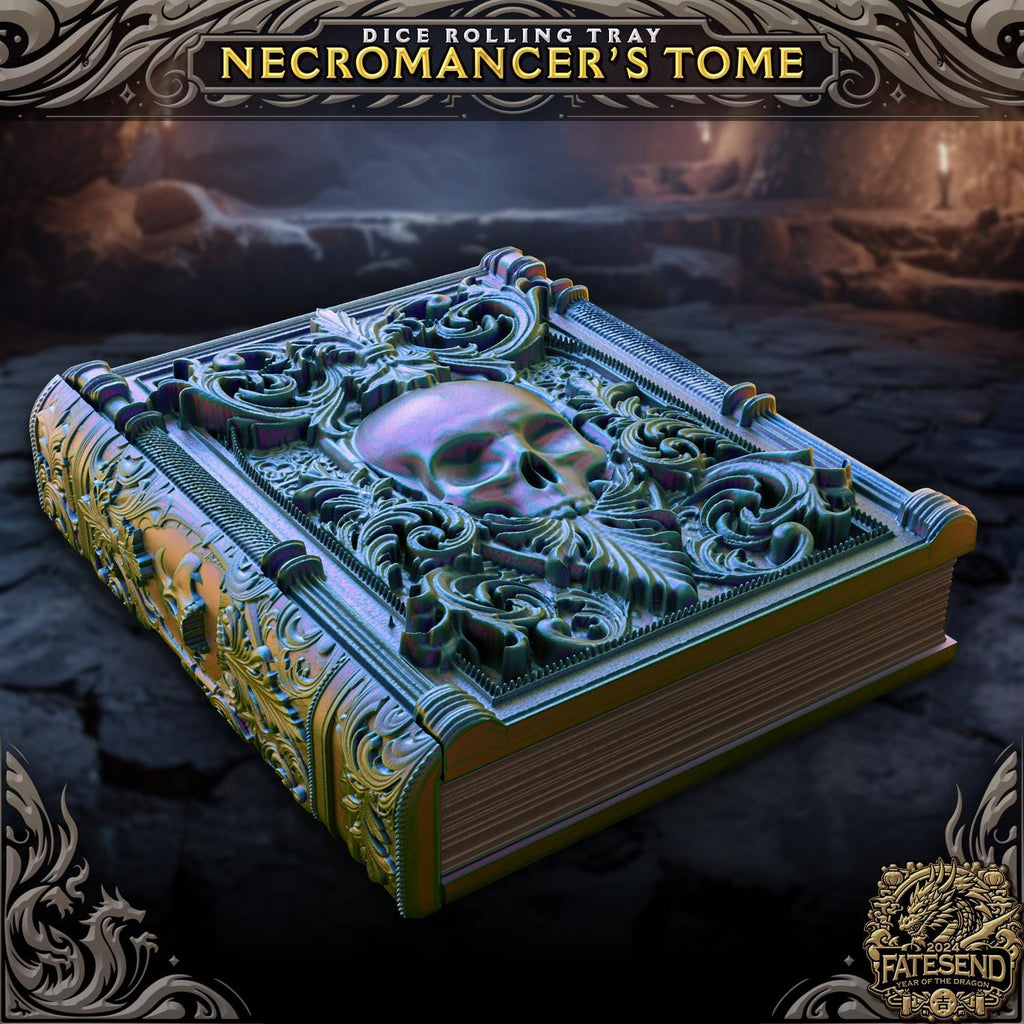 Necromancer Tower Book Wizard Mage Sorcerer | Dungeons & Dragons Dice Storage Tome | RPG Dice Tray | Bardic Gift | TTRPG Accessory Organiser