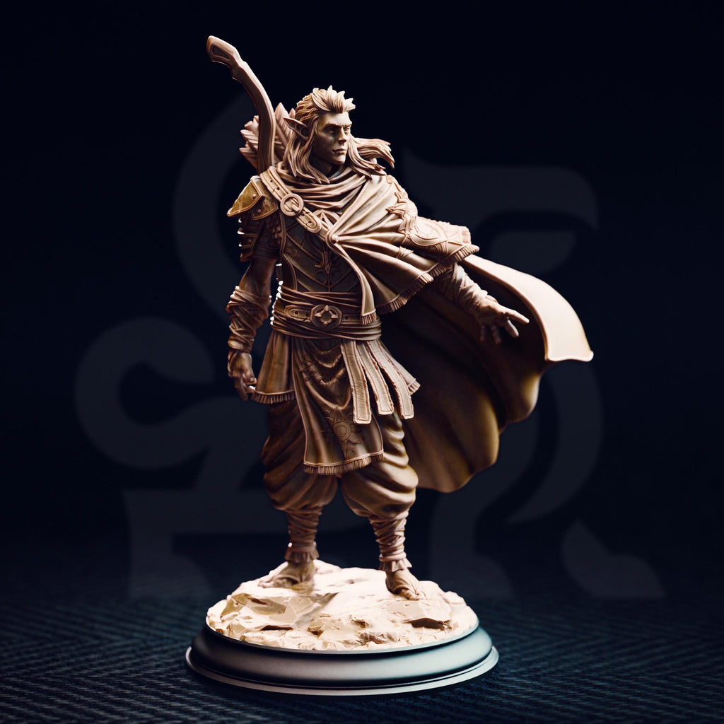 Sactarin | Male Elf Fighter Ranger | 32mm / 28mm / 75mm | Ideal for Tabletop RPGs | Dungeons and Dragons - Dm Stash