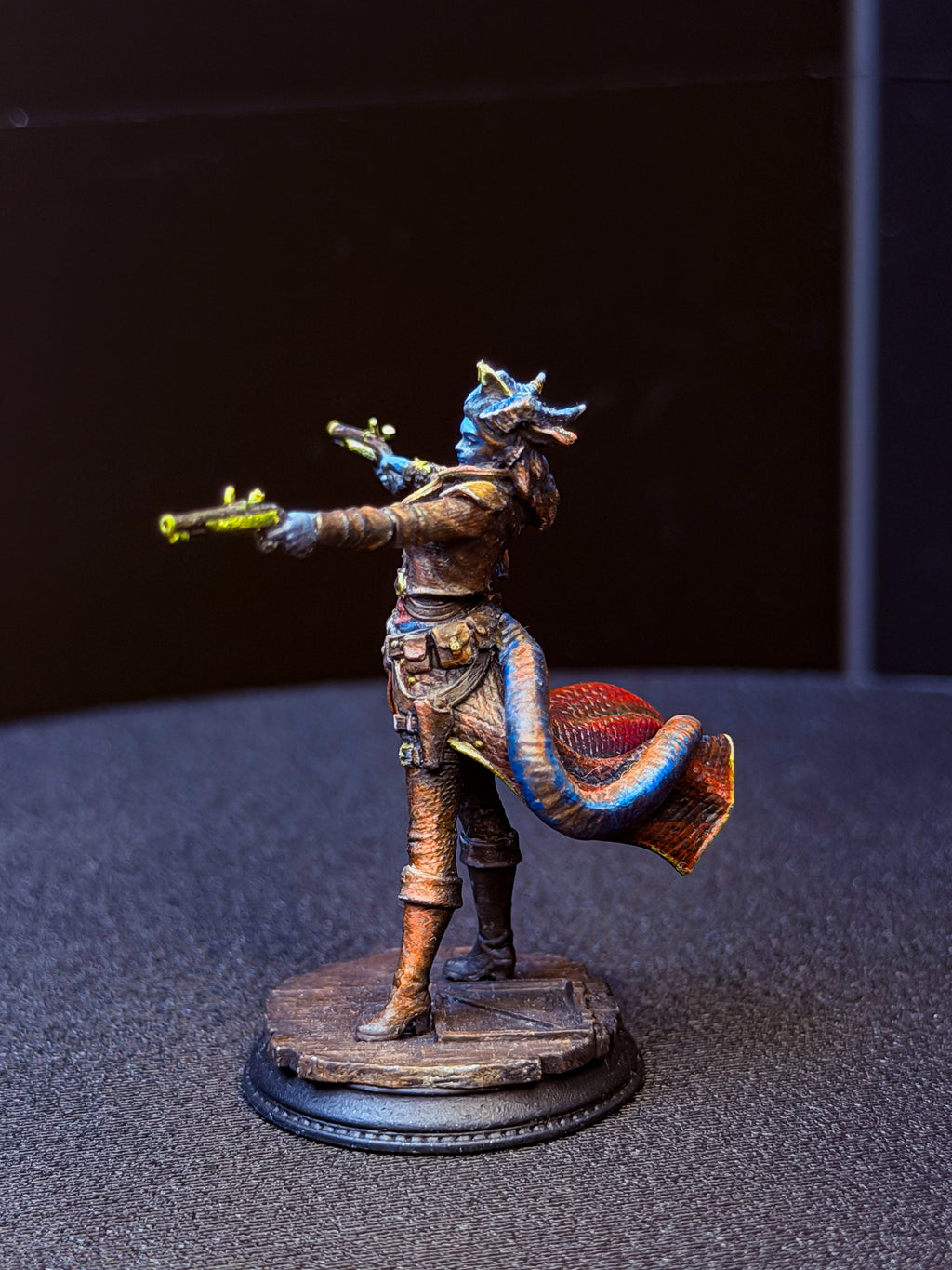 Pre-Painted D&D Miniature |Tiefling Gunslinger | Hand-Painted Character Mini | TTRPG Ready
