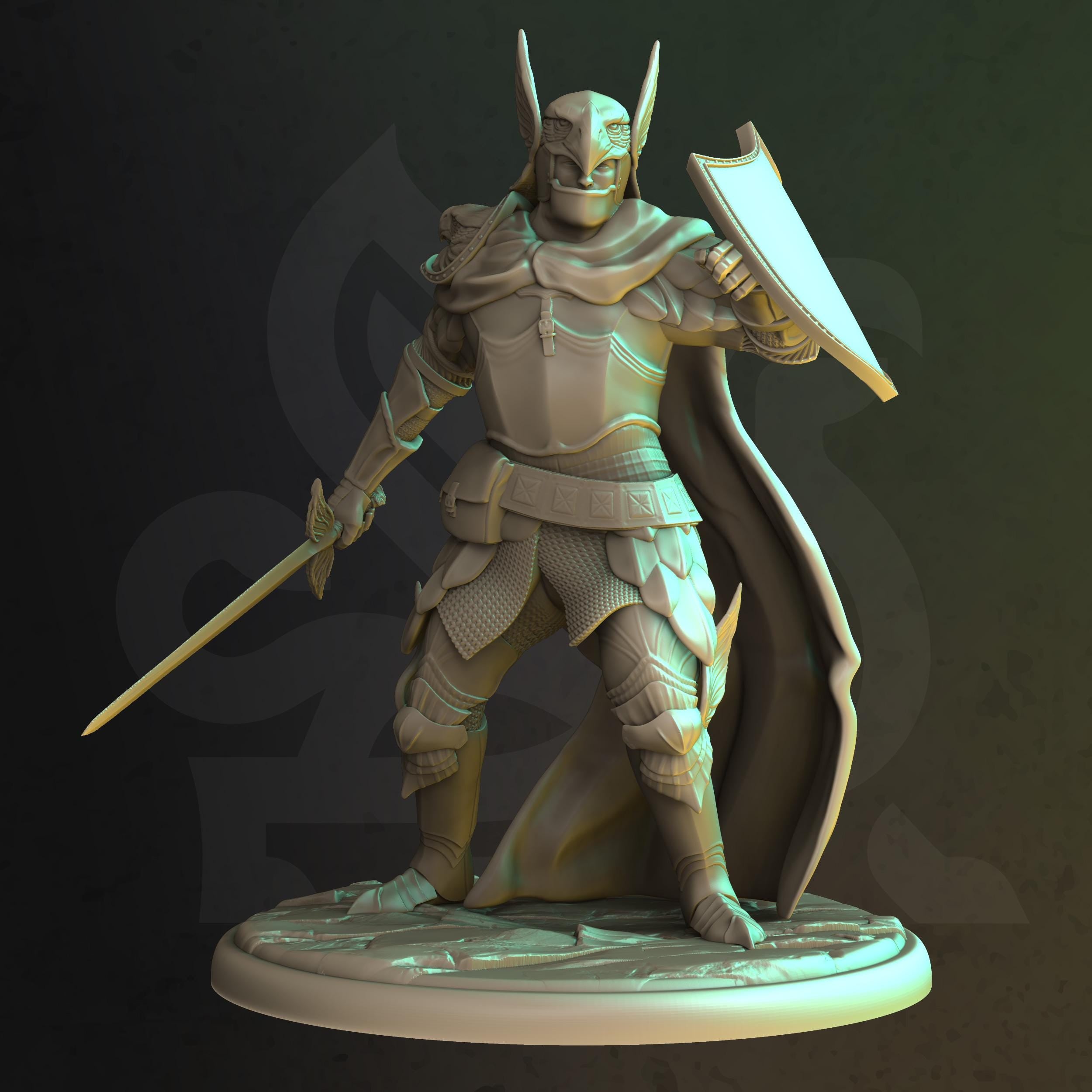 Sergeant Silus  Human Fighter Paladin DND Miniature | 32mm Resin RPG Figure Dungeons and Dragons
