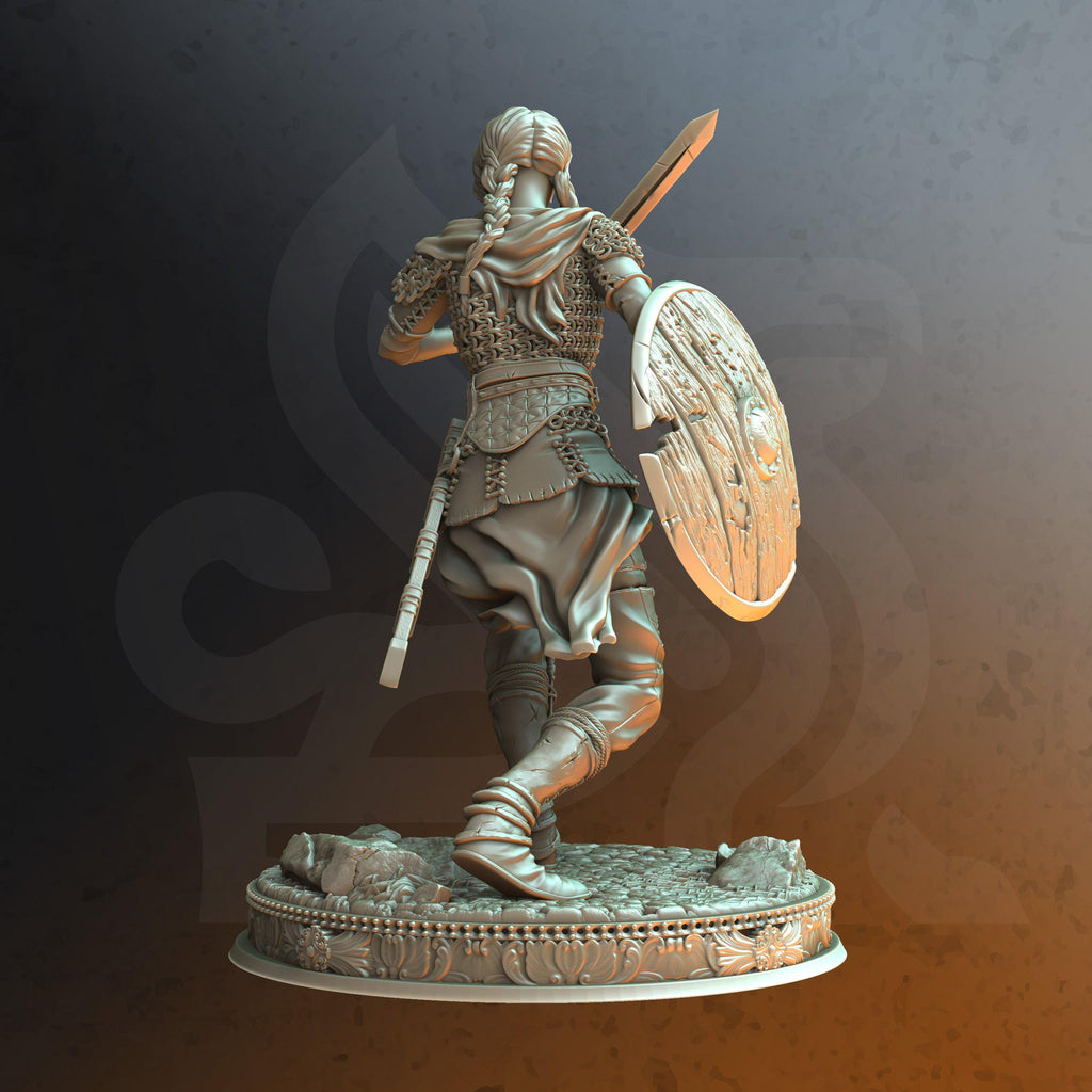 Freya The Fearless | Human Fighter Paladin | 32mm / 28mm / 75mm | Ideal for Tabletop RPGs | Dungeons and Dragons - Dm Stash