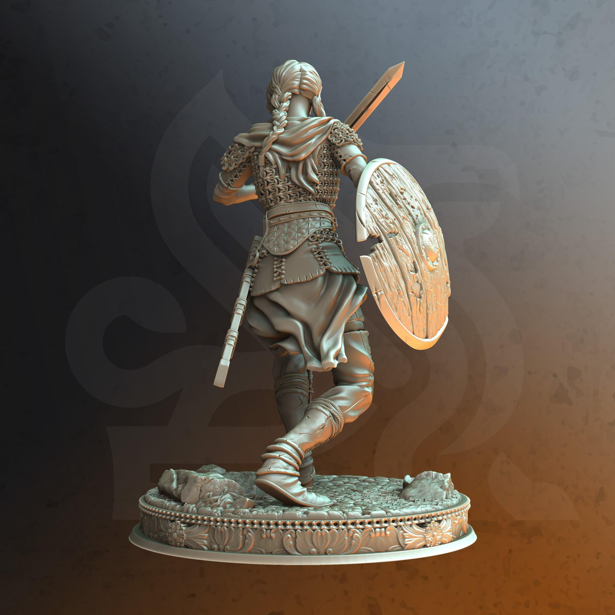 Freya The Fearless | Human Fighter Paladin | 32mm / 28mm / 75mm | Ideal for Tabletop RPGs | Dungeons and Dragons - Dm Stash