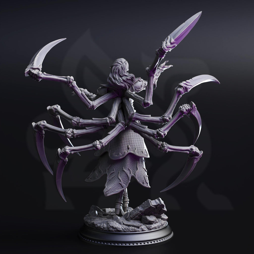 Dirthana | Female Drow Dark Elf Mage Wizard Spider Enemy | 32mm / 28mm / 75mm | Ideal for Tabletop RPGs | Dungeons and Dragons - Dm Stash