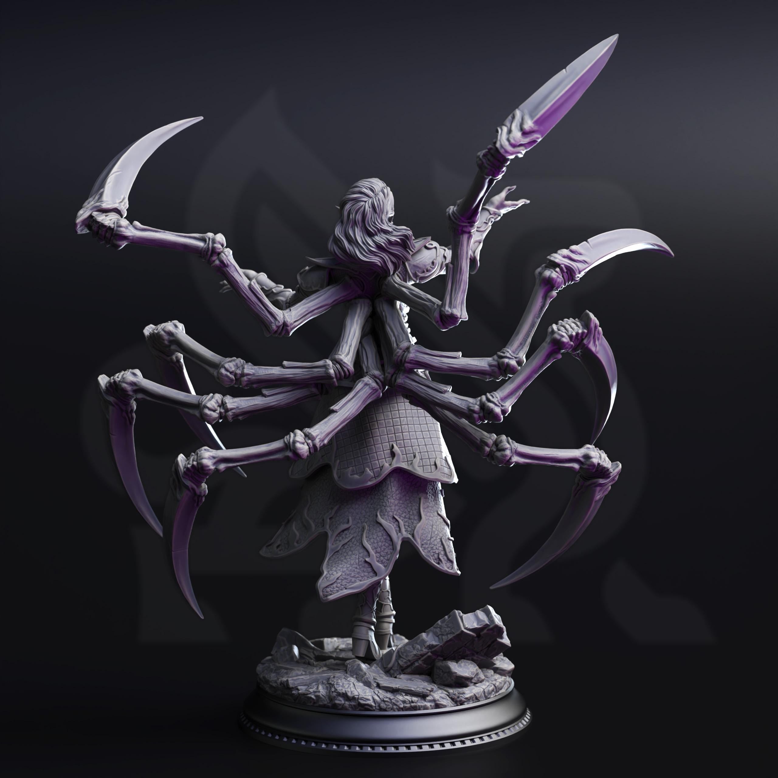 Dirthana | Female Drow Dark Elf Mage Wizard Spider Enemy | 32mm / 28mm / 75mm | Ideal for Tabletop RPGs | Dungeons and Dragons - Dm Stash