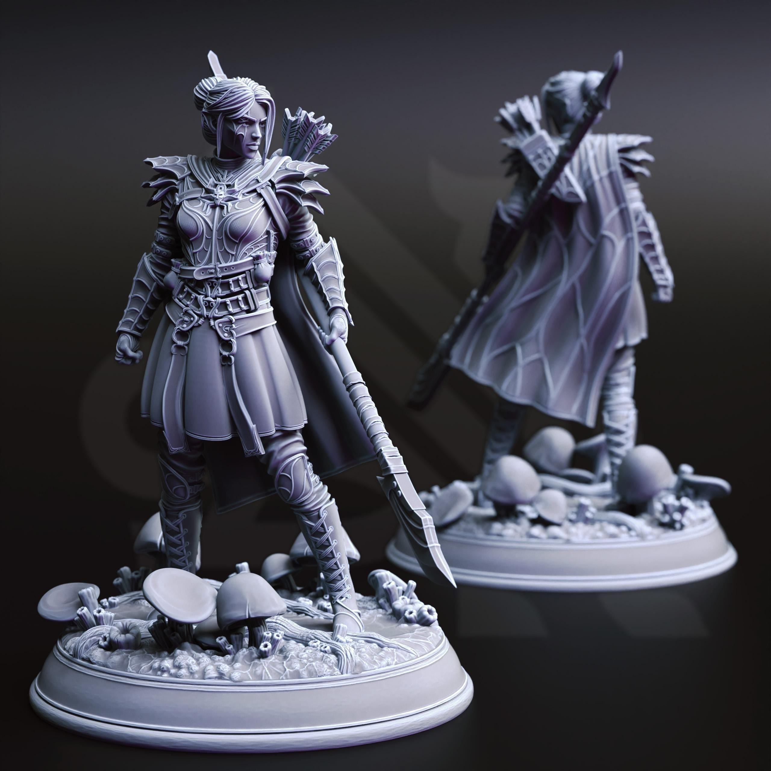 Irinax's Chosen | Female Drow Dark Elf Fighter | 32mm / 28mm / 75mm | Ideal for Tabletop RPGs | Dungeons and Dragons - Dm Stash