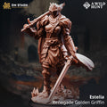 Estelia | Female Human Elf Paladin Fighter | 32mm / 28mm / 75mm | Ideal for Tabletop RPGs | Dungeons and Dragons - Dm Stash