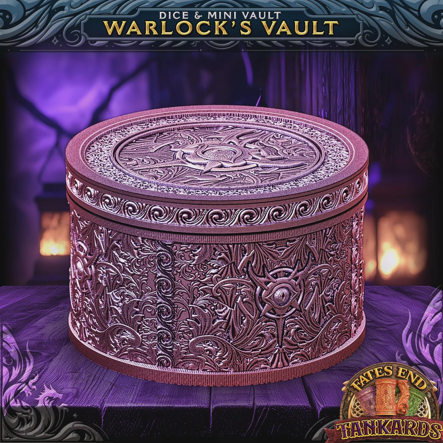 Warlock’s Vault Dice Storage | Secure Screw-Top Dice Box | DND Dice Holder | Fantasy Dice Vault for Tabletop RPG | Holds 1 Set