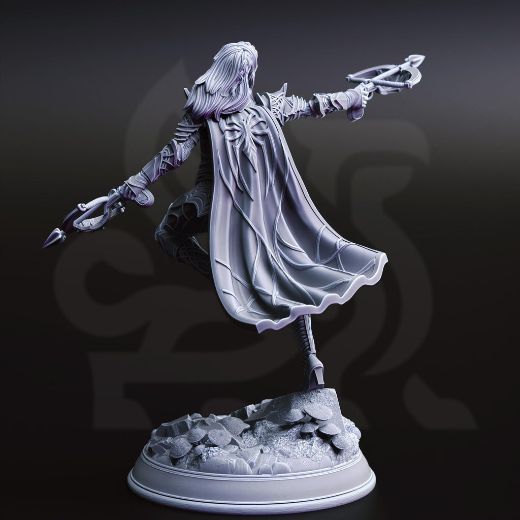 Vakara N'thara | Female Drow Dark Elf Assassin Rogue Ranger | 32mm / 28mm / 75mm | Ideal for Tabletop RPGs | Dungeons and Dragons - Dm Stash
