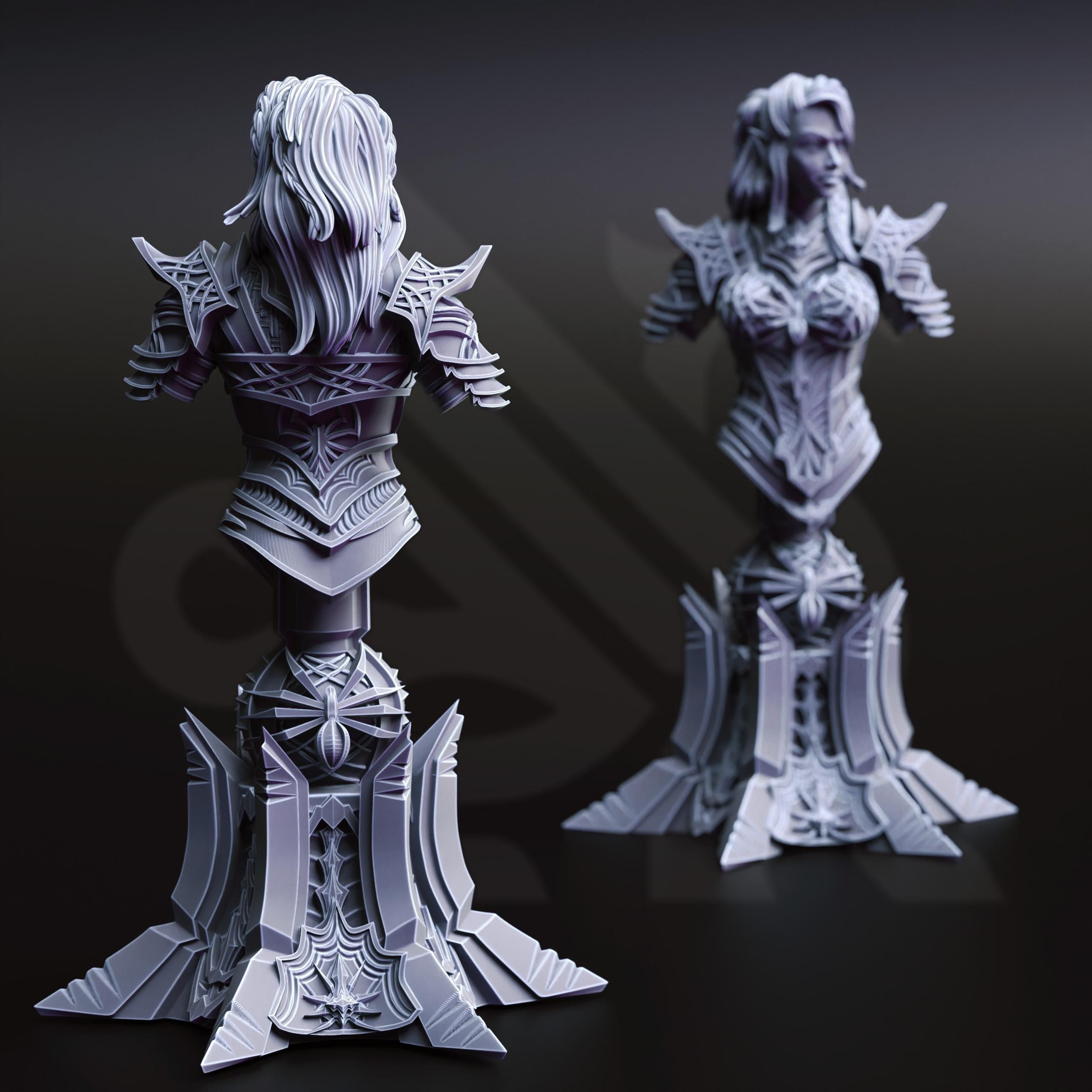 Vakara N'thara | Female Drow Dark Elf Assassin Rogue BUST | 32mm / 28mm / 75mm | Ideal for Tabletop RPGs | Dungeons and Dragons - Dm Stash