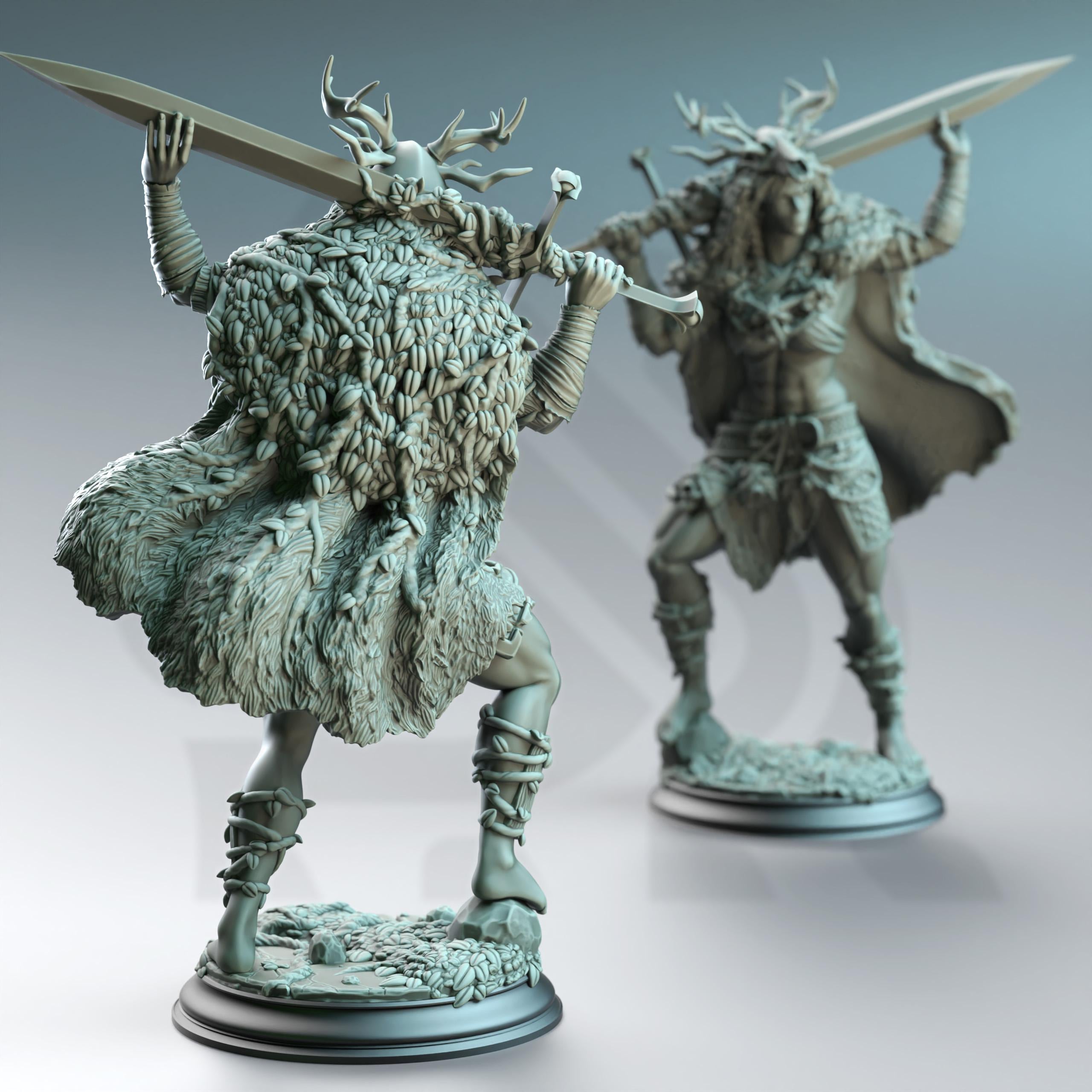 Amara Nature's Rage | Human Barbarian DND Miniature | 32mm Resin RPG Figure Dungeons and Dragons