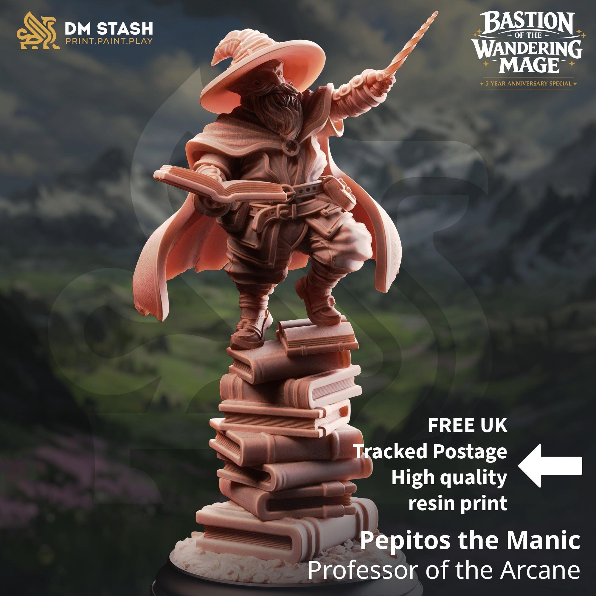 Pepitos Gnome Mage DND Miniature | 32mm Resin RPG Figure Dungeons and Dragons
