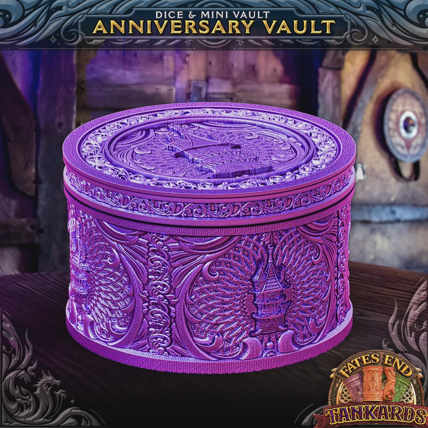 Wizard Fantasy Tower Vault Dice Storage | Secure Screw-Top Dice Box | DND Dice Holder | Fantasy Dice Vault for Tabletop RPG | Holds 1 Set