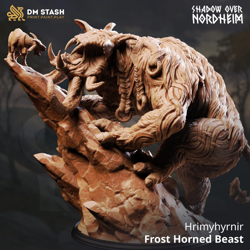 The Frost Horned Beast | Nordic Creature Familiar Monster  | 32mm / 28mm / 75mm | Ideal for Tabletop RPGs | Dungeons and Dragons - Dm Stash
