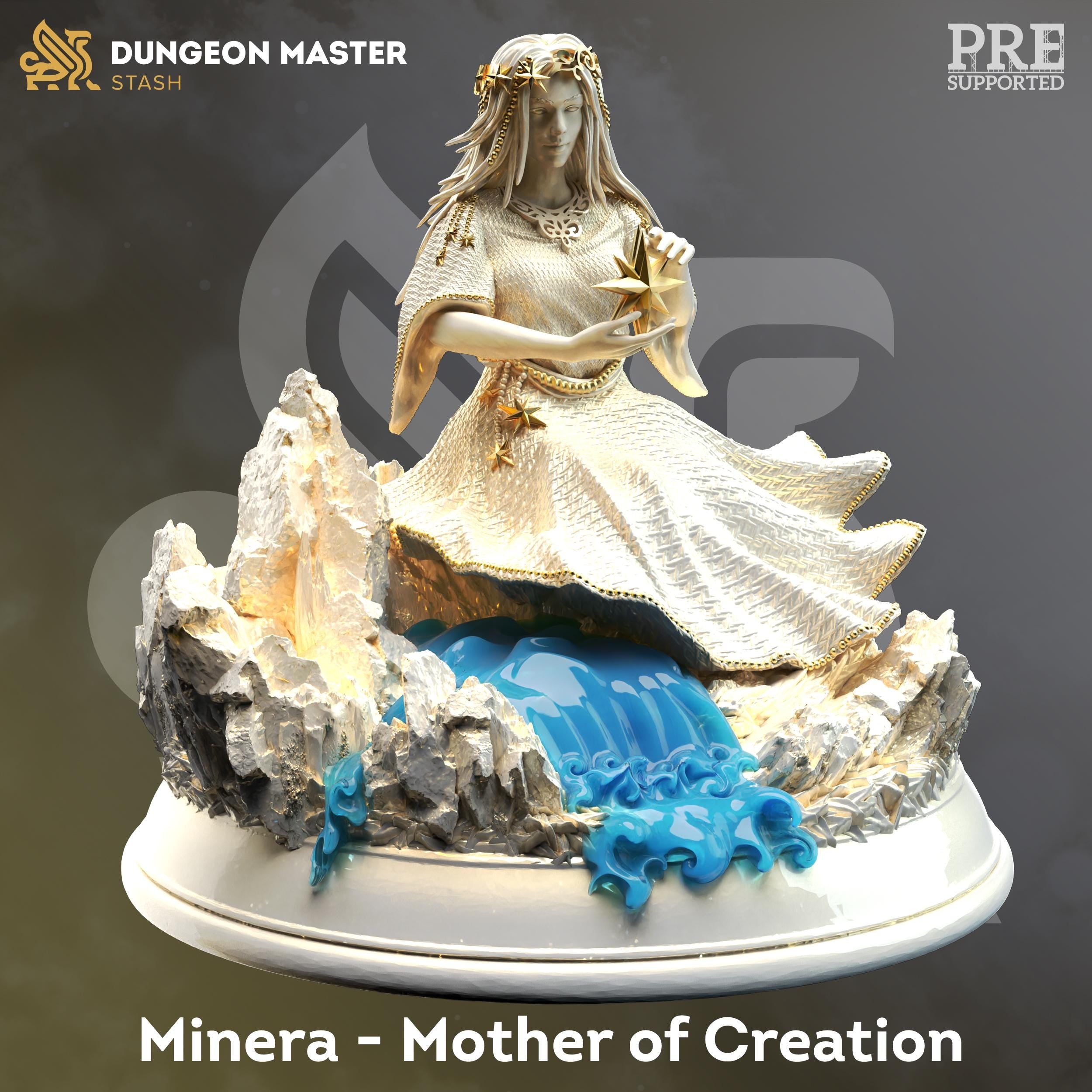 Minera Female Mage DND Miniature | 32mm Resin RPG Figure Dungeons and Dragons