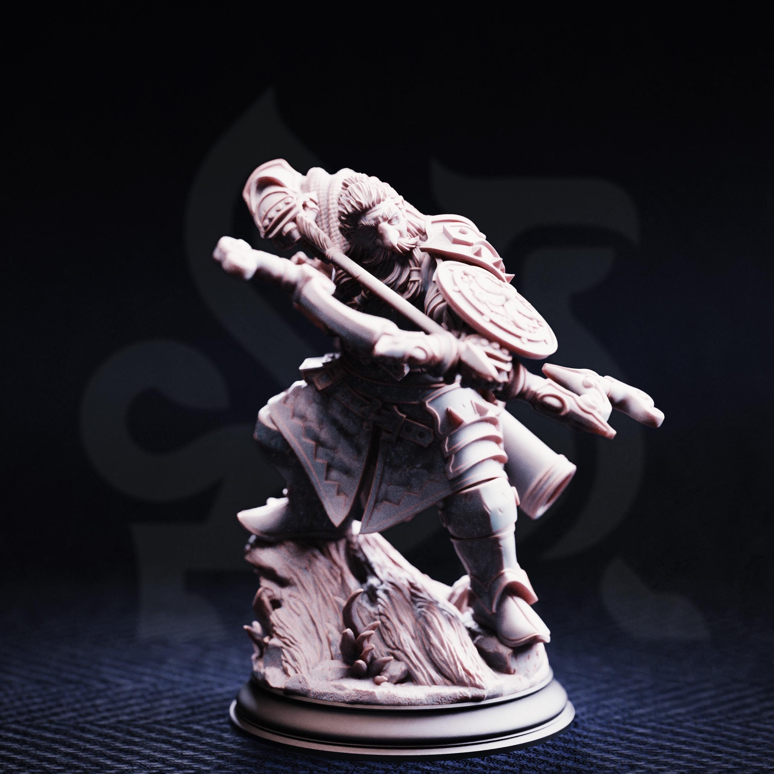 Achtum of the Meadow Dwarf Ranger DND Miniature | 32mm Resin RPG Figure Dungeons and Dragons