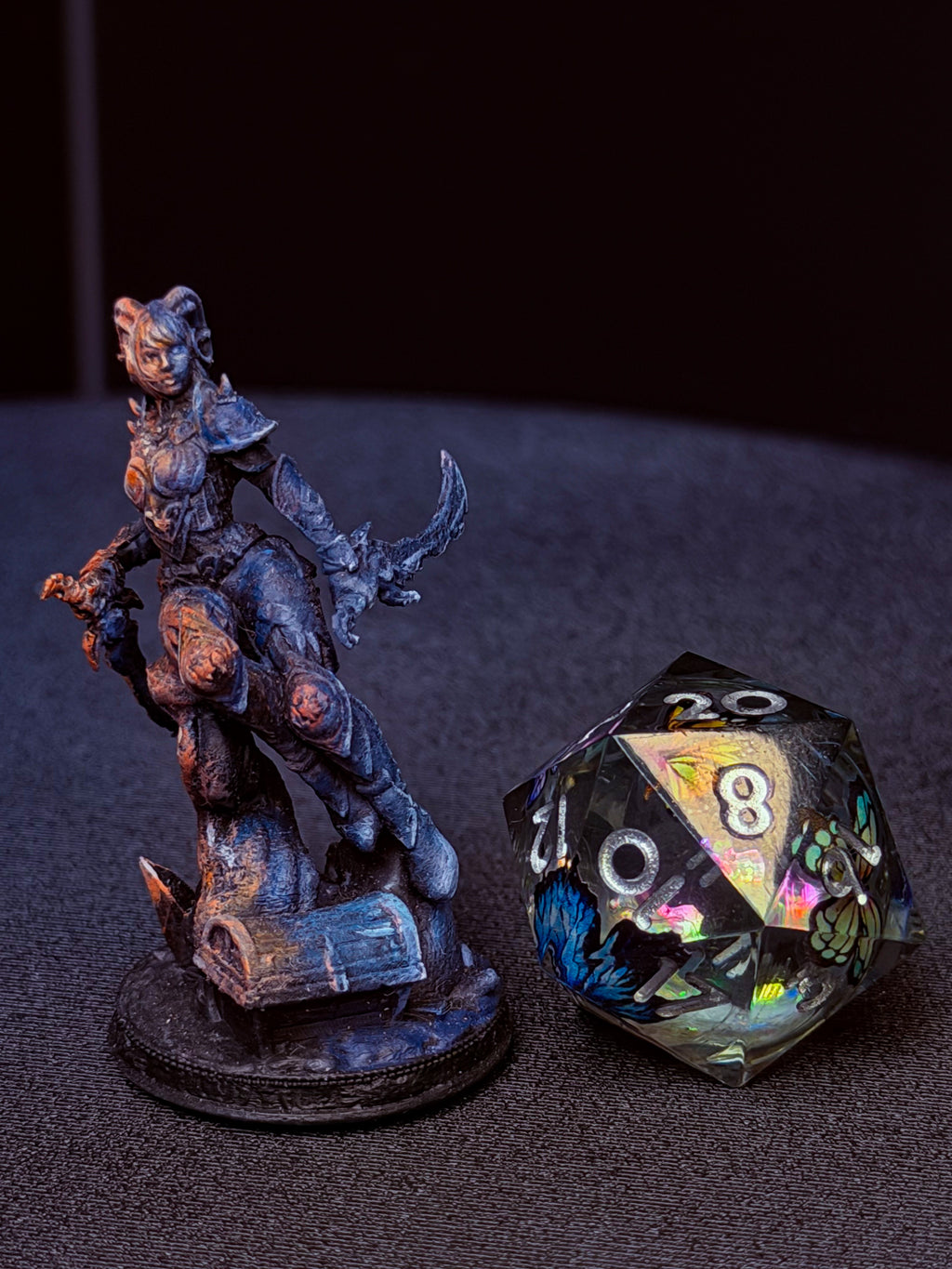 Pre-Painted D&D Miniature | Tiefling Rogue | Hand-Painted Character Mini | TTRPG Ready