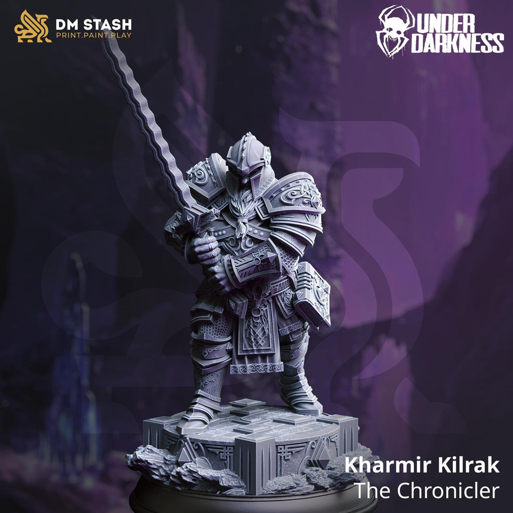 Kharmir Kilrak | Dwarf Duergar Paladin Fighter  | 32mm / 28mm / 75mm | Ideal for Tabletop RPGs | Dungeons and Dragons - Dm Stash