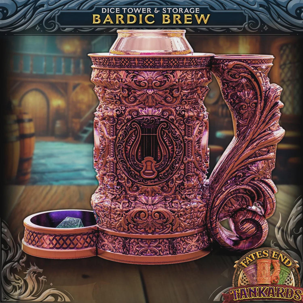 DND Bard’s Flask Dice Tower | Dice Storage Tankard + Drinks Holder | RPG Dice Vault | Gift for Dungeon Masters & Players