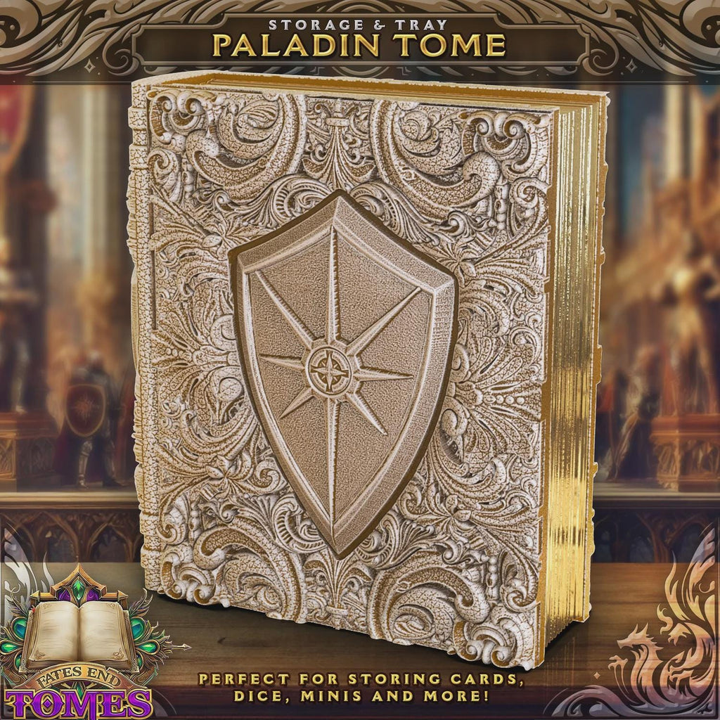 Paladin Dice Tower Book | Dungeons & Dragons Dice Storage Tome | RPG Dice Tray | Bardic Gift | TTRPG Accessory Organiser