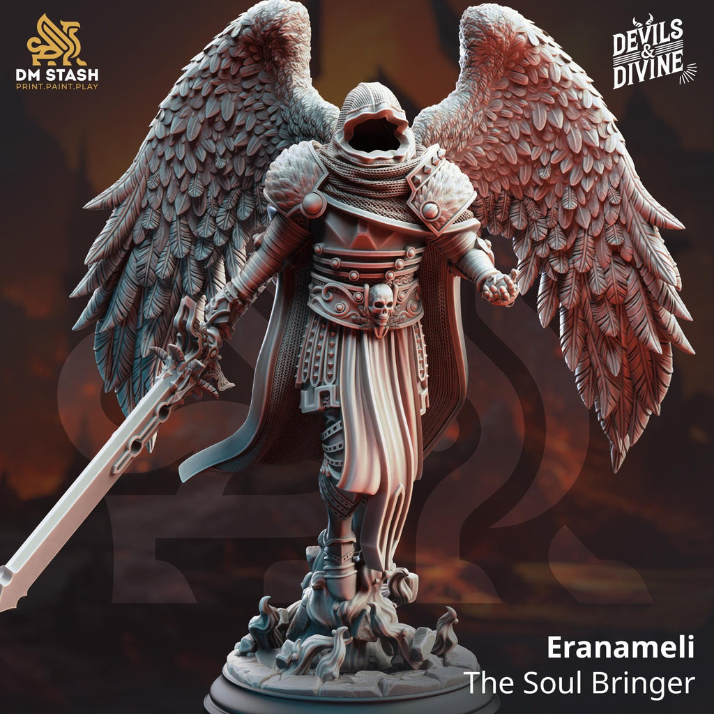 Eranemeli the Soulbringer | Angel Celestial Aasimar Paladin | 32mm / 28mm / 75mm | Ideal for Tabletop RPGs | Dungeons and Dragons - Dm Stash