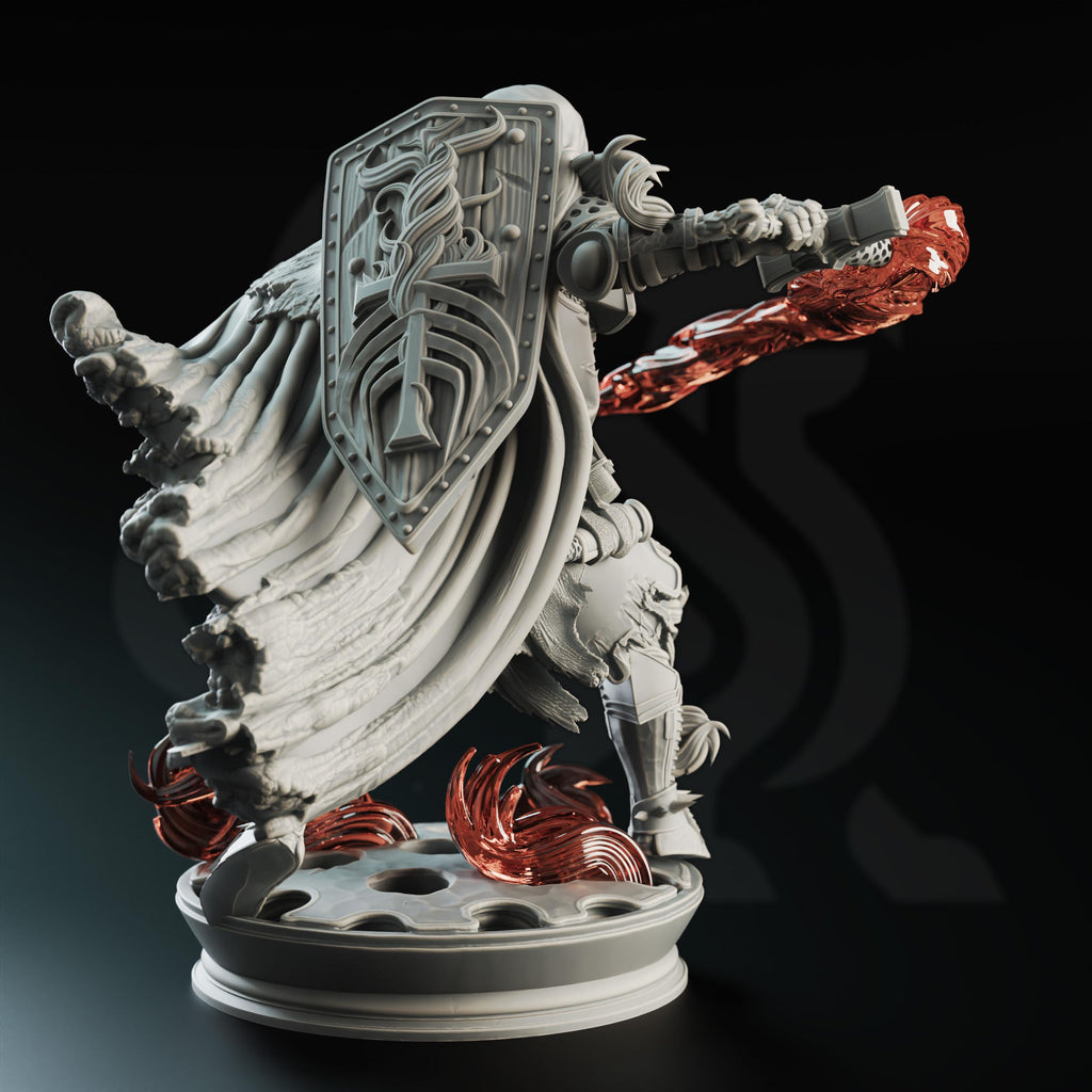 Embernos | Fire Genasi Fighter Paladin | 32mm / 28mm / 75mm | Ideal for Tabletop RPGs | Dungeons and Dragons - Dm Stash