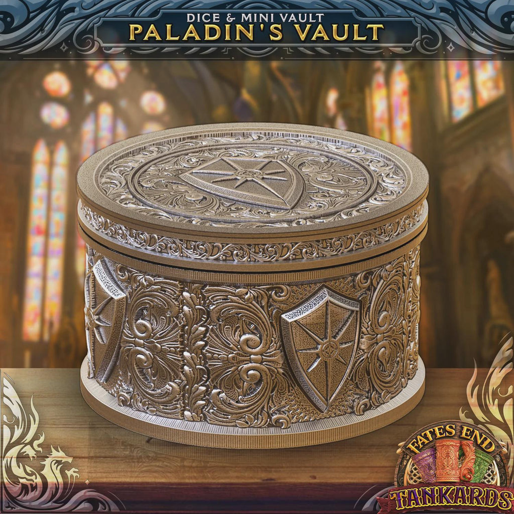 Paladin's Vault Dice Storage | Secure Screw-Top Dice Box | DND Dice Holder | Fantasy Dice Vault for Tabletop RPG | Holds 1 Set