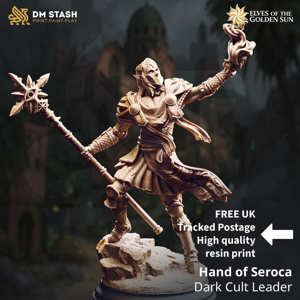 Hand Of Seroca | Elf Fighter Mage Warlock Fighter Paladin | 32mm / 28mm / 75mm | Ideal for Tabletop RPGs | Dungeons and Dragons - Dm Stash