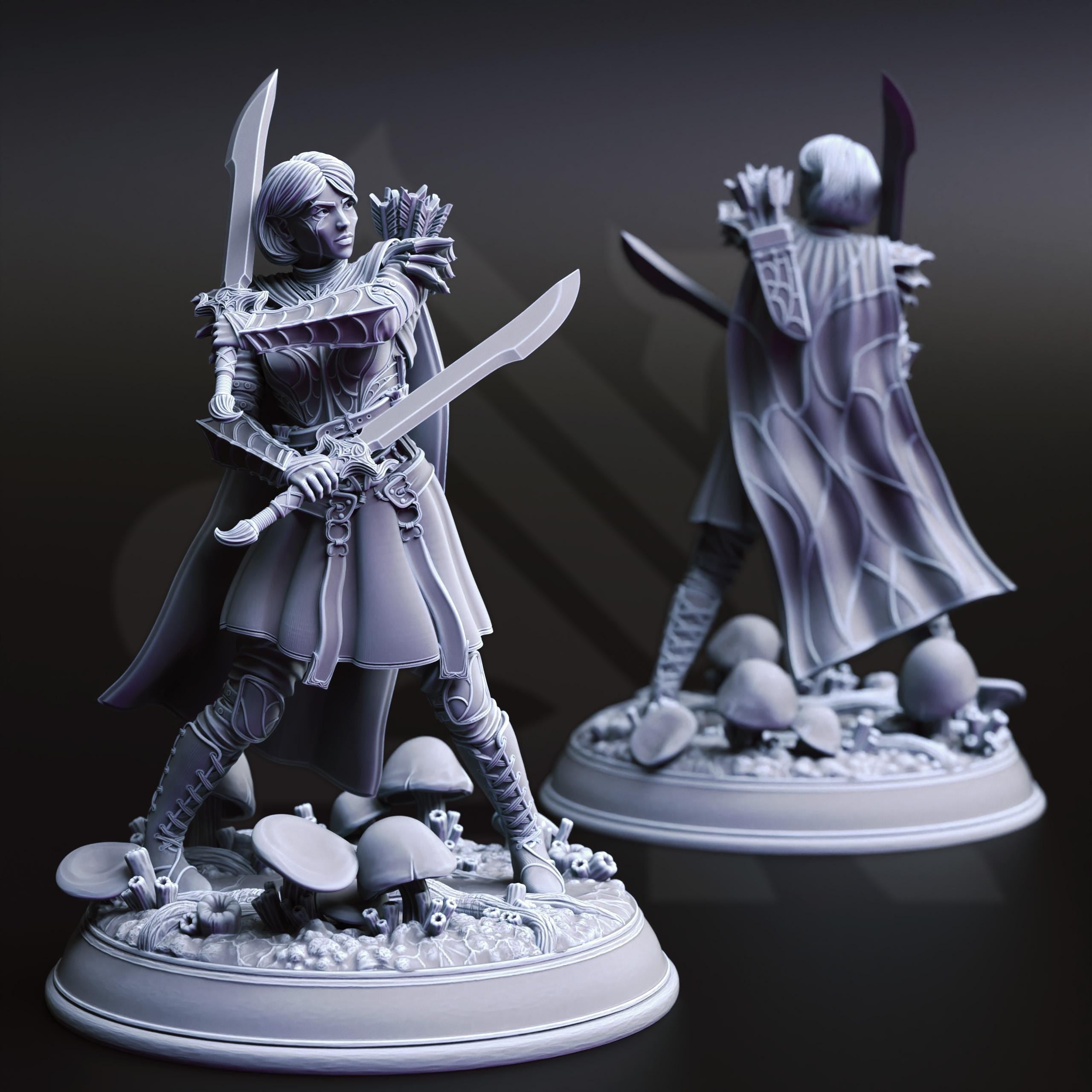 Irinax's Chosen | Female Drow Dark Elf Fighter | 32mm / 28mm / 75mm | Ideal for Tabletop RPGs | Dungeons and Dragons - Dm Stash