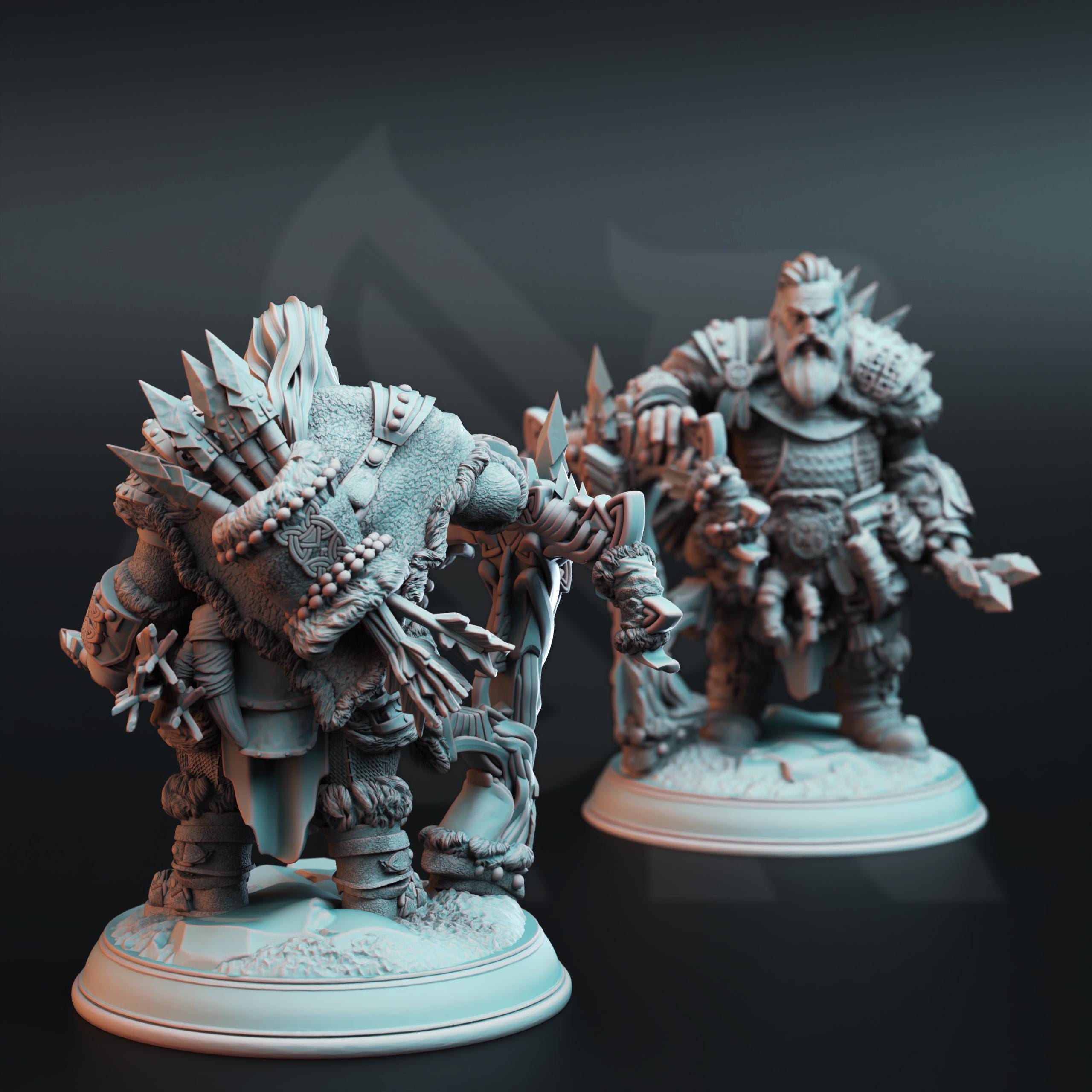 Telnam Gnik Monster Slayer Ranger | Dwarf Ranger Fighter| 32mm / 28mm / 75mm | Ideal for Tabletop RPGs | Dungeons and Dragons - Dm Stash