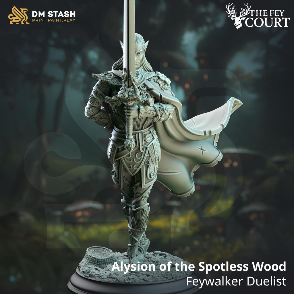 Alysion The Feywalker Duelist | Fighter DND Miniature | 32mm Resin RPG Figure Dungeons and Dragons