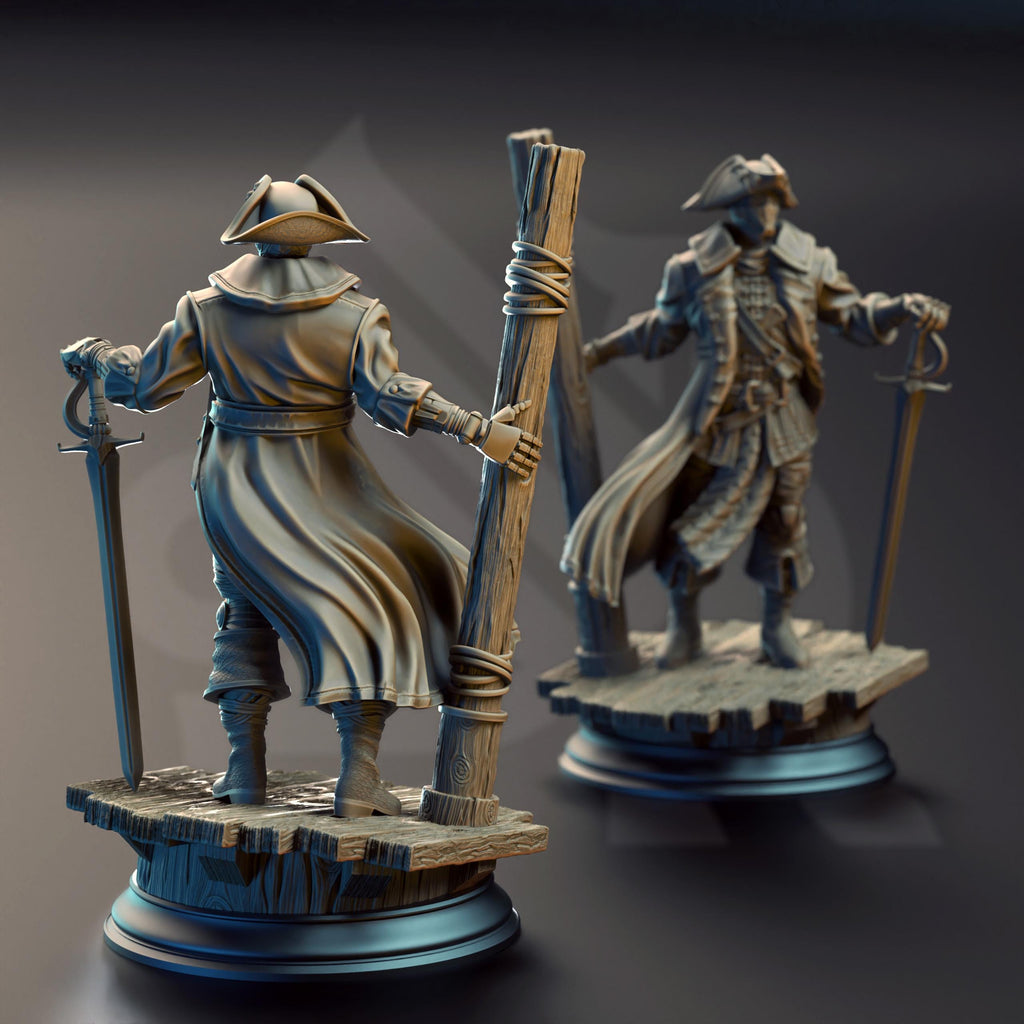 Harvold | Pirate Warforged Fighter Swashbuckler Rogue | 32mm / 28mm / 75mm | Ideal for Tabletop RPGs | Dungeons and Dragons - Dm Stash
