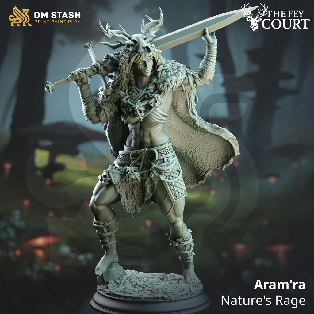Amara Nature's Rage | Human Barbarian DND Miniature | 32mm Resin RPG Figure Dungeons and Dragons