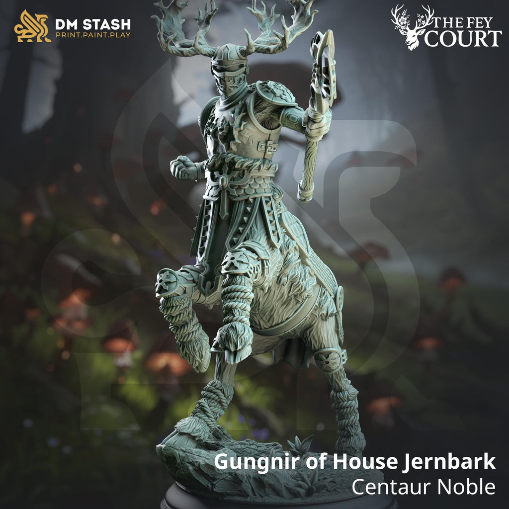 Gungnir Of House Jernbark | Centaur Fighter Paladin Noble | 32mm / 28mm / 75mm | Ideal for Tabletop RPGs | Dungeons and Dragons - Dm Stash