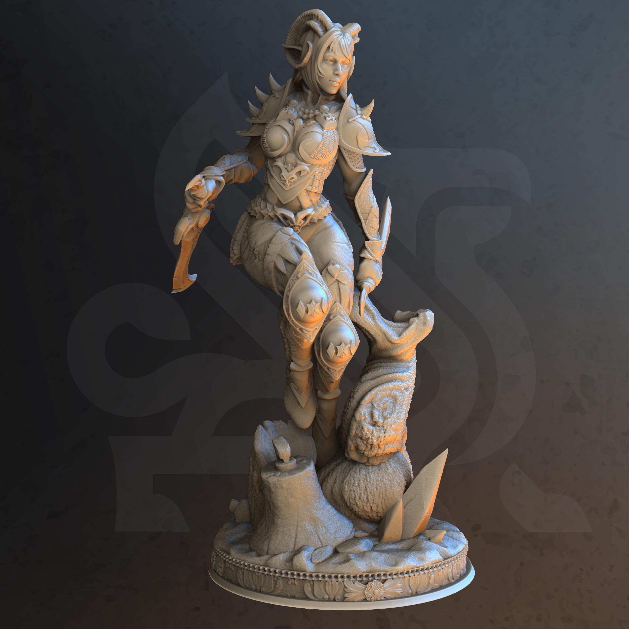 Orlena Master Of Poisoned Talons | Tiefling Rogue | 32mm / 28mm / 75mm | Ideal for Tabletop RPGs | Dungeons and Dragons - Dm Stash