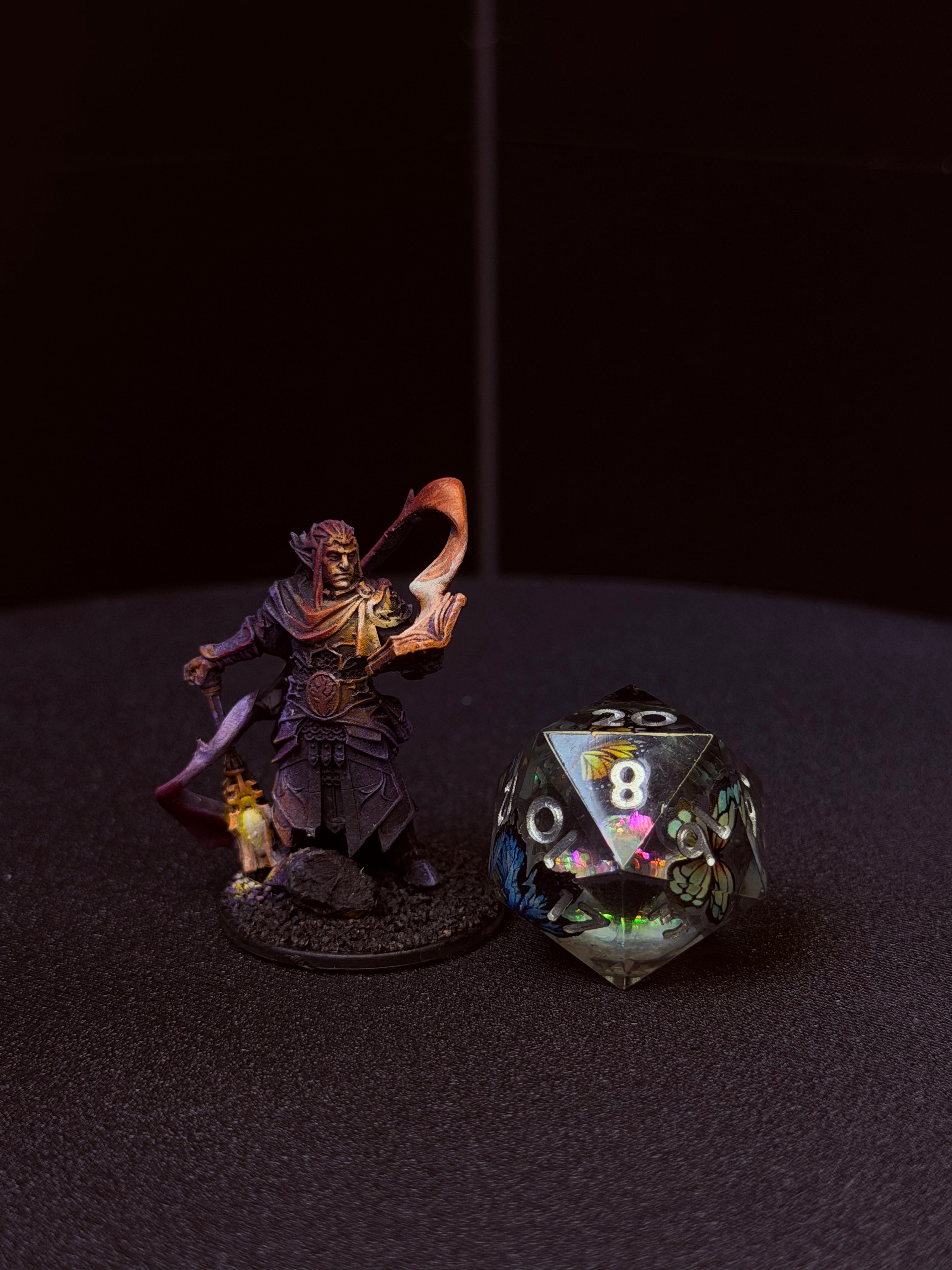 Pre-Painted D&D Miniature | Dark Warlock | OSL Spellbook | Hand-Painted Fantasy Character | TTRPG Ready