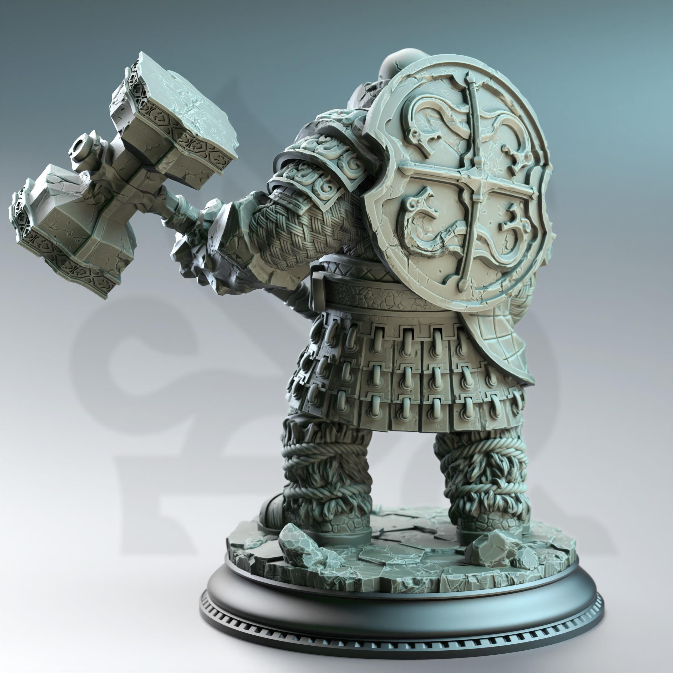 Kilroy Of Voksnja | Earth Genasi Cleric  | 32mm / 28mm / 75mm | Ideal for Tabletop RPGs | Dungeons and Dragons - Dm Stash