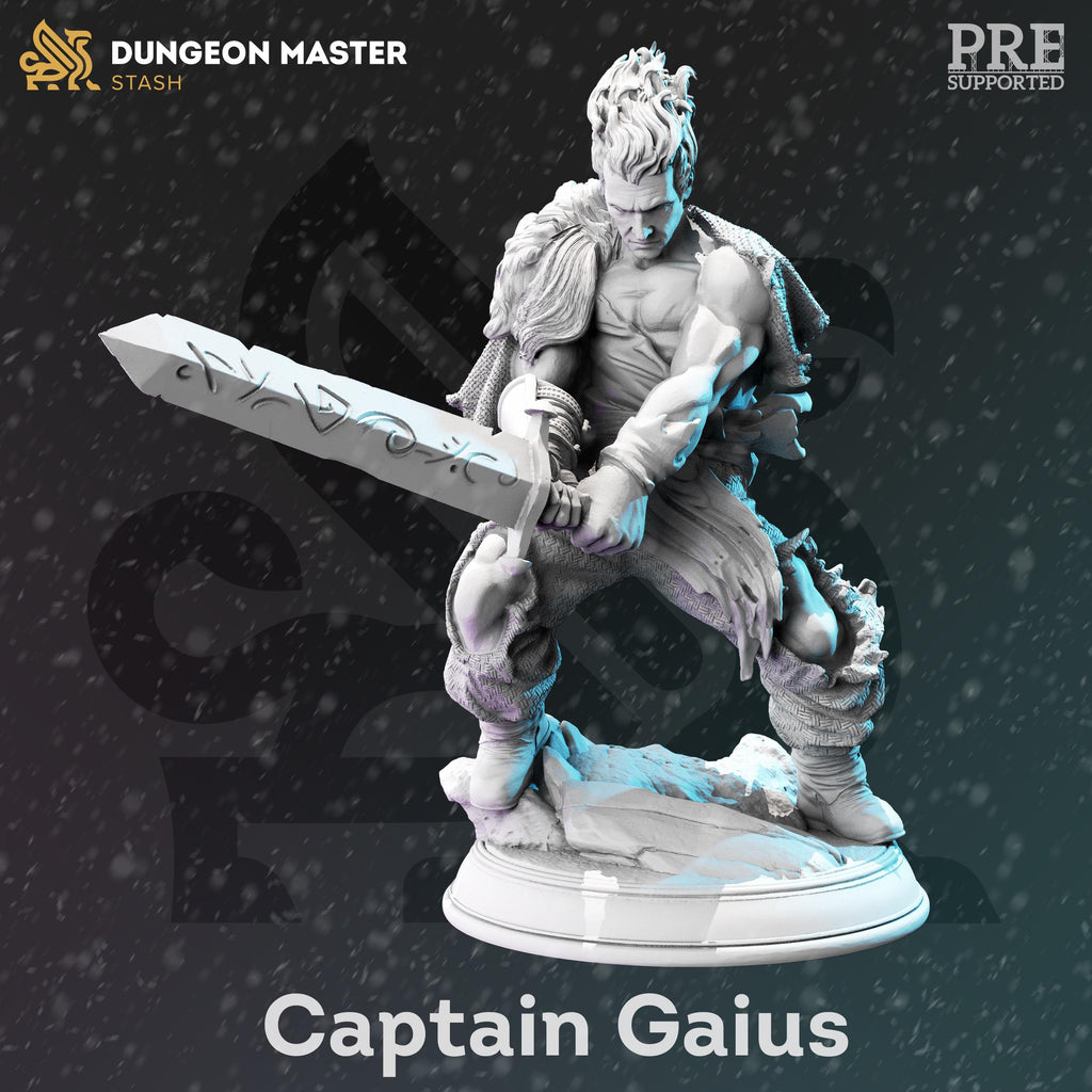 Gaius | Human Fighter Bloodhunter Paladin | 32mm / 28mm / 75mm | Ideal for Tabletop RPGs | Dungeons and Dragons - Dm Stash