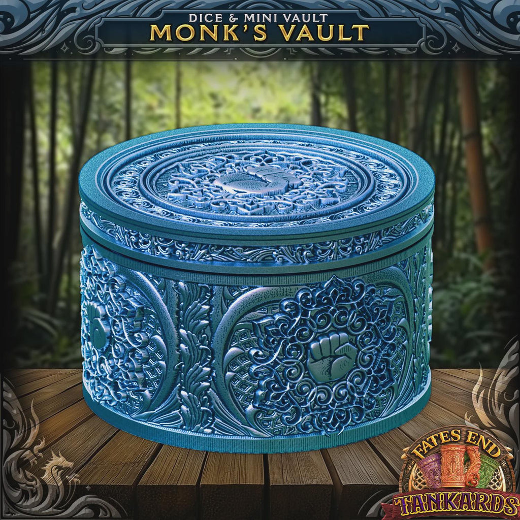 Monk’s Vault Dice Storage | Secure Screw-Top Dice Box | DND Dice Holder | Fantasy Dice Vault for Tabletop RPG | Holds 1 Set