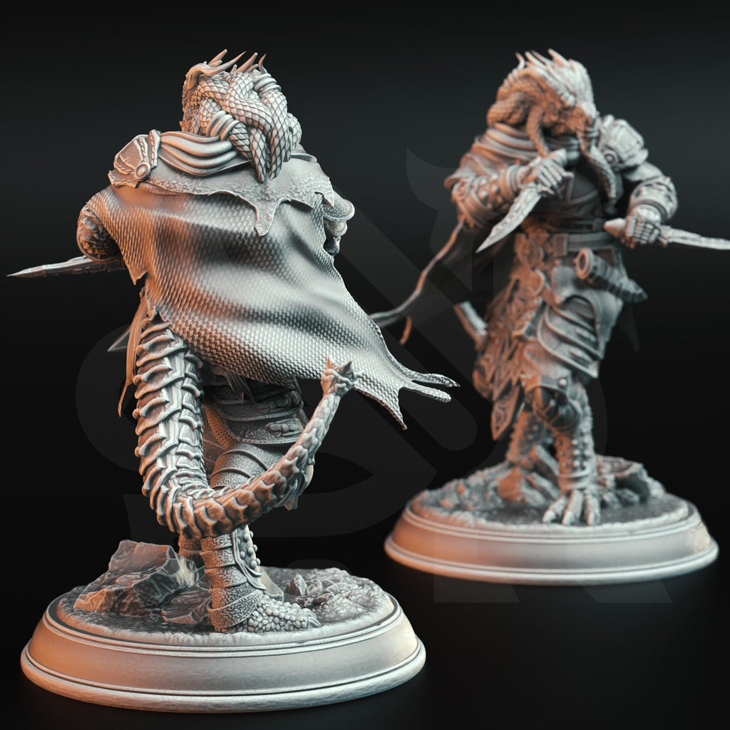 Umbrascale | Dragonborn Rogue Fighter | 32mm / 28mm / 75mm | Ideal for Tabletop RPGs | Dungeons and Dragons - Dm Stash