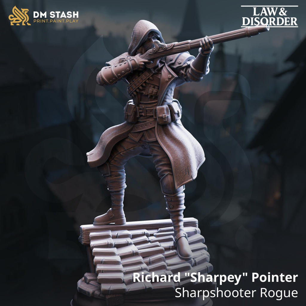 Richard Pointer| Human Elf Rogue Gunslinger DND Miniature | 32mm Resin RPG  Dungeons and Dragons