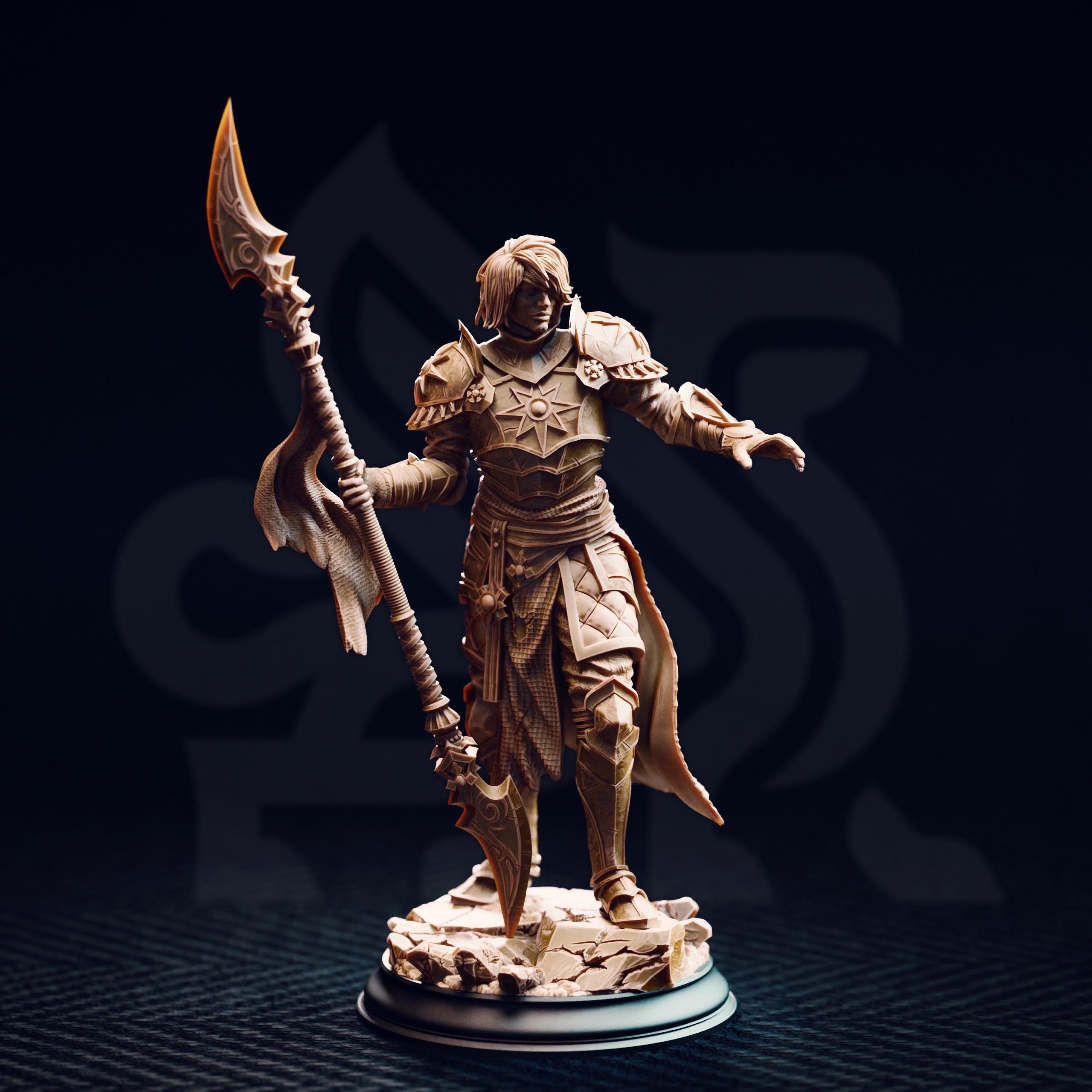 Vendimar Dark Sun Paladin | Human Elf Fighter Paladin | 32mm / 28mm / 75mm | Ideal for Tabletop RPGs | Dungeons and Dragons - Dm Stash