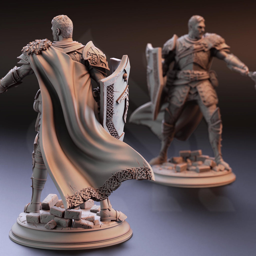 Lizarin | Human Fighter Paladin | 32mm / 28mm / 75mm | Ideal for Tabletop RPGs | Dungeons and Dragons - Dm Stash