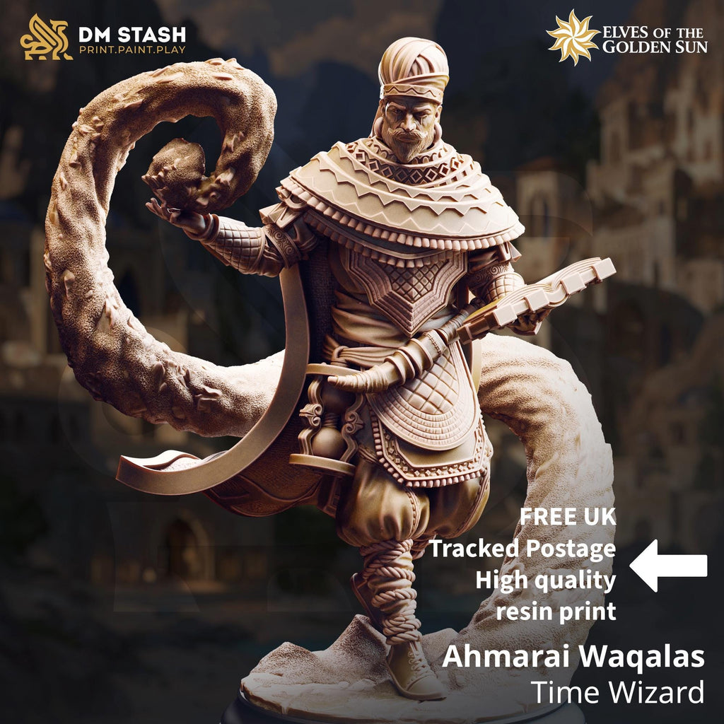 Ahmarai | Elf Wizard Chronomancer Sorcerer | 32mm / 28mm / 75mm | Ideal for Tabletop RPGs | Dungeons and Dragons - Dm Stash
