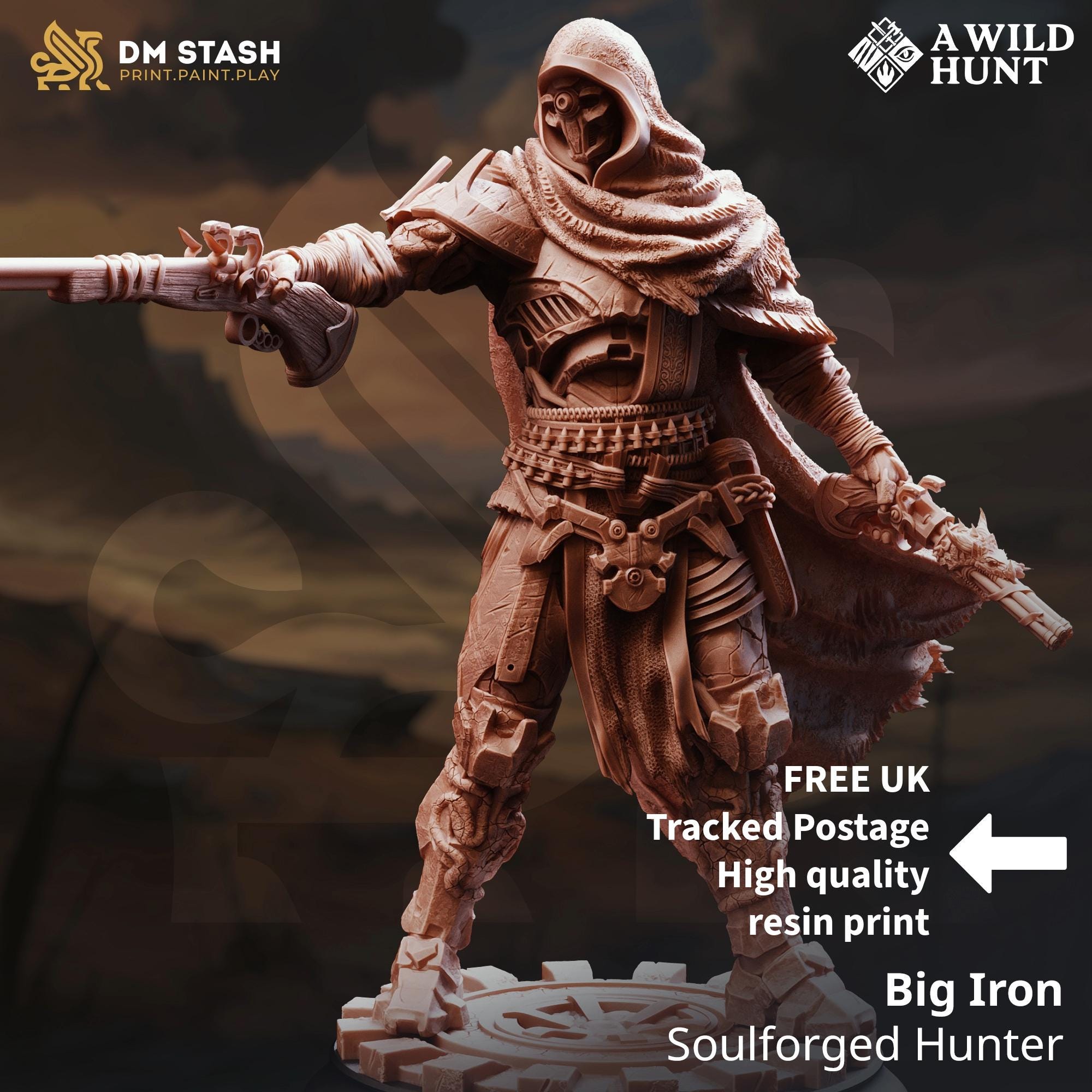 Big Iron | Pirate Warforged Fighter Ranger Gunslinger | 32mm / 28mm / 75mm | Ideal for Tabletop RPGs | Dungeons and Dragons - Dm Stash